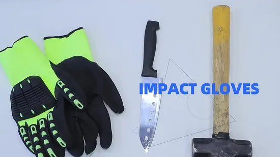 Cut Resistant Impact TPR Coated Nitrile Safety Industrial Work Gloves with CE Certificate